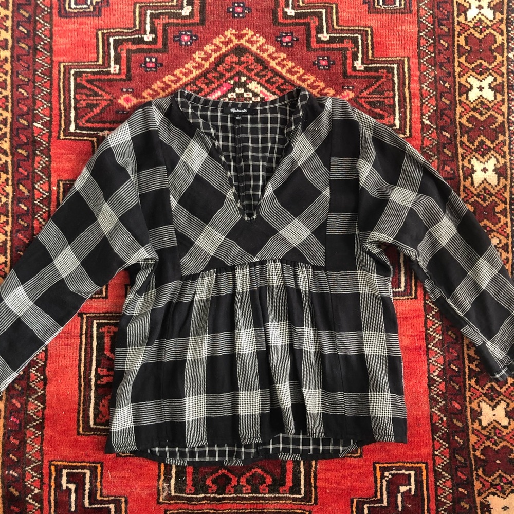 Madewell black and white top